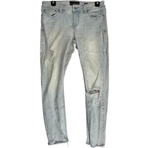 Lucky Brand Jeans Size 4 Light Blue Distressed Denim Lolita Crop STAIN